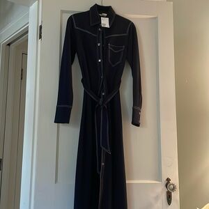 H&M NWT navy western maxi dress size 4